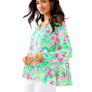 NEW Lilly Pulitzer LARGE Tensley Top Raz Berry